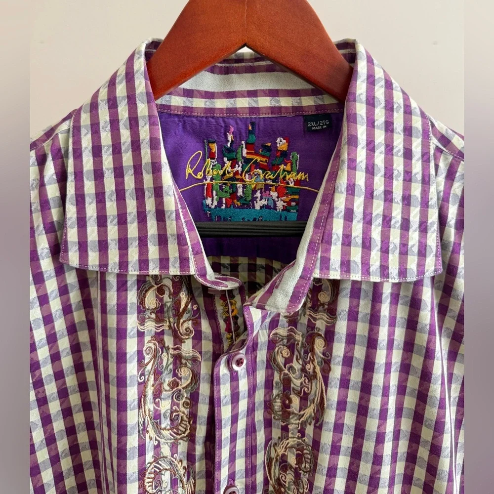 Robert Graham Plaid Shirt w/Embroidery Detail - Picture 2 of 5